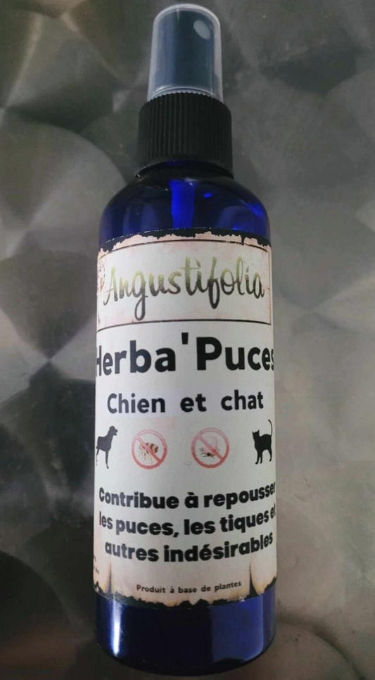 Herba'puce (spray naturel anti puces, tiques et moustiques pour chien et chat)